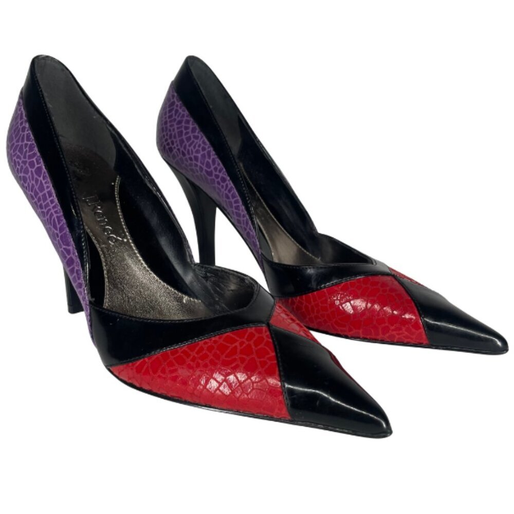 J.Reneé Kipp Multi-Color Faux Croc Patent Leather Pointed Toe Pumps Heels 9.5 - Picture 3 of 12